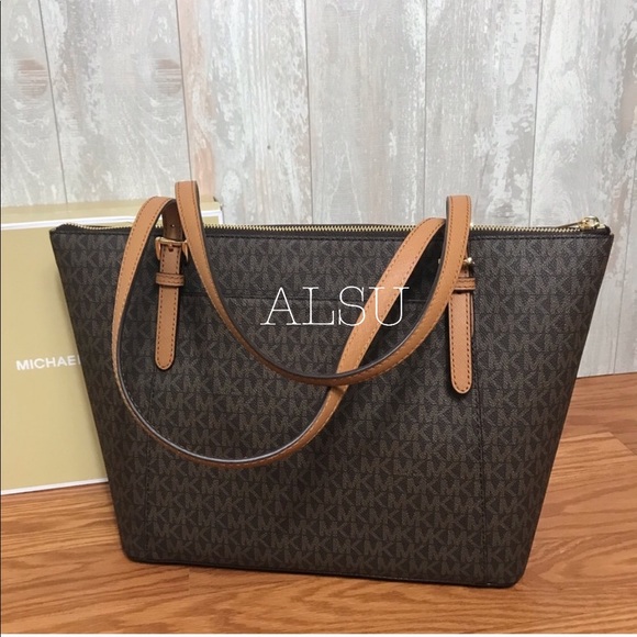 Michael Kors Ciara LG EW TZ Tote Brown W AUTHENTIC - Picture 2 of 7